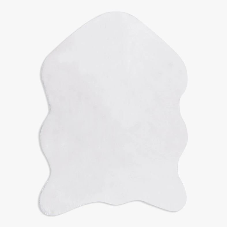 Koberec z umelej kožušiny RABBIT, biely, 60x90 cm