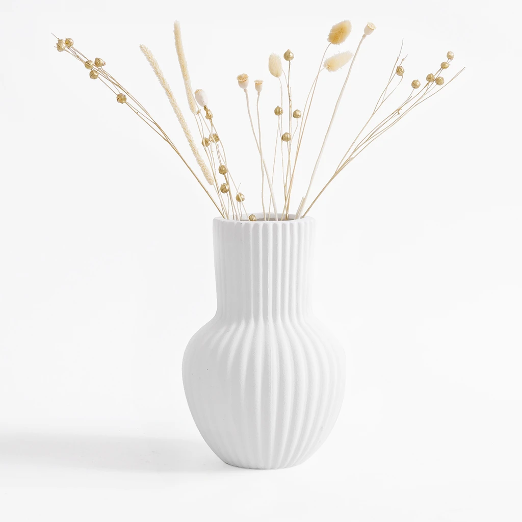 Keramická váza biela 19,8 cm