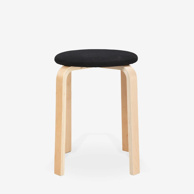 Čierna čalúnená taburetka CETON