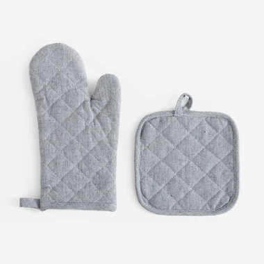 Kuchynská chňapka a podložka JEANS COLLECTION sivá