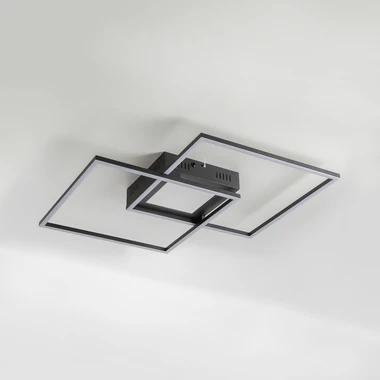 Stropné svietidlo LED RGB čierne LUMI s diaľkovým ovládačom