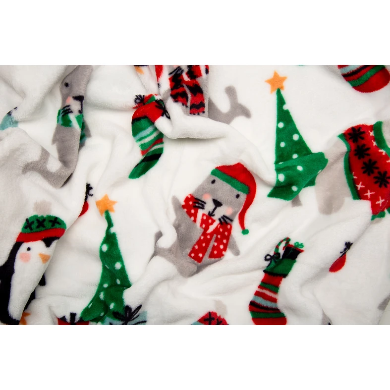 Vianočná deka ZVIERATÁ SANTAS 130x160 cm