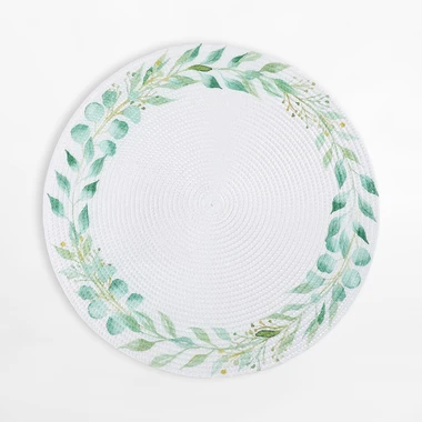 Okrúhlé stolové prestieranie so vzorom listov 38 cm