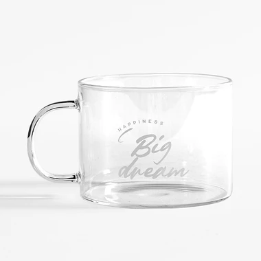 Sklenený hrnček s uškom BIG DREAM 400 ml