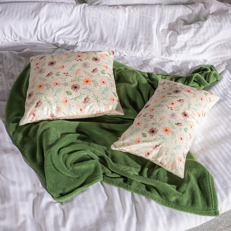 Dekoračná kvetinová obliečka na vankúš DAISY krémová 30x50 cm