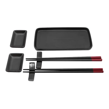Súprava na sushi čierna, 7 položiek