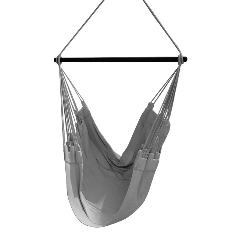 Závesné brazílske kreslo sivé CALERO 130x100 cm