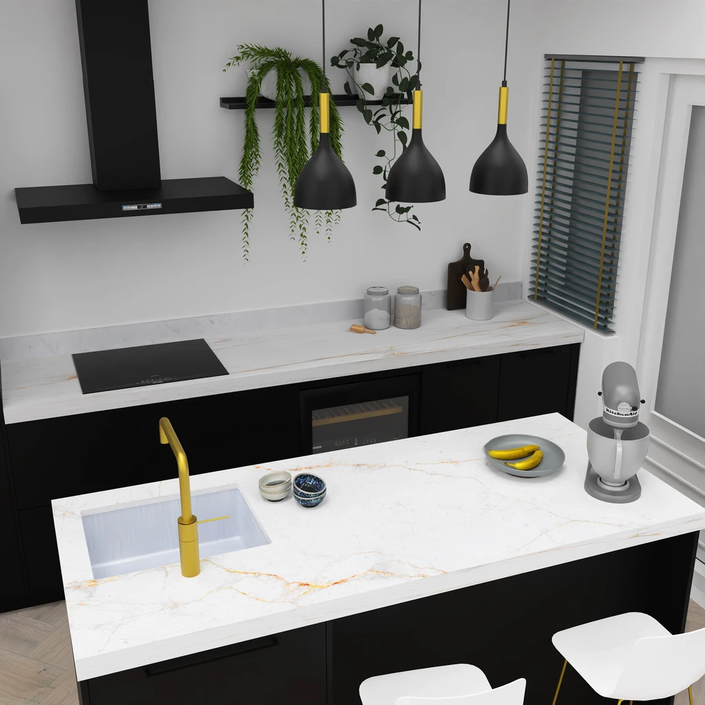 Čierno-zlaté závesné svietidlo NOAK III, 3xE27