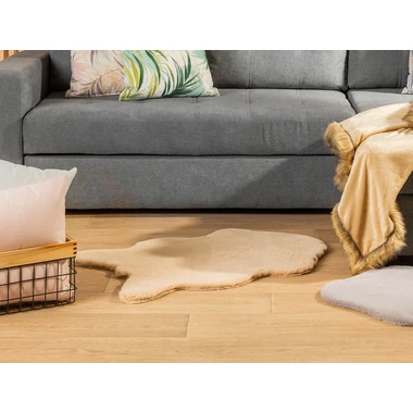 Krémový koberec z umelej kožušiny KOŽUŠINA 60x90 cm