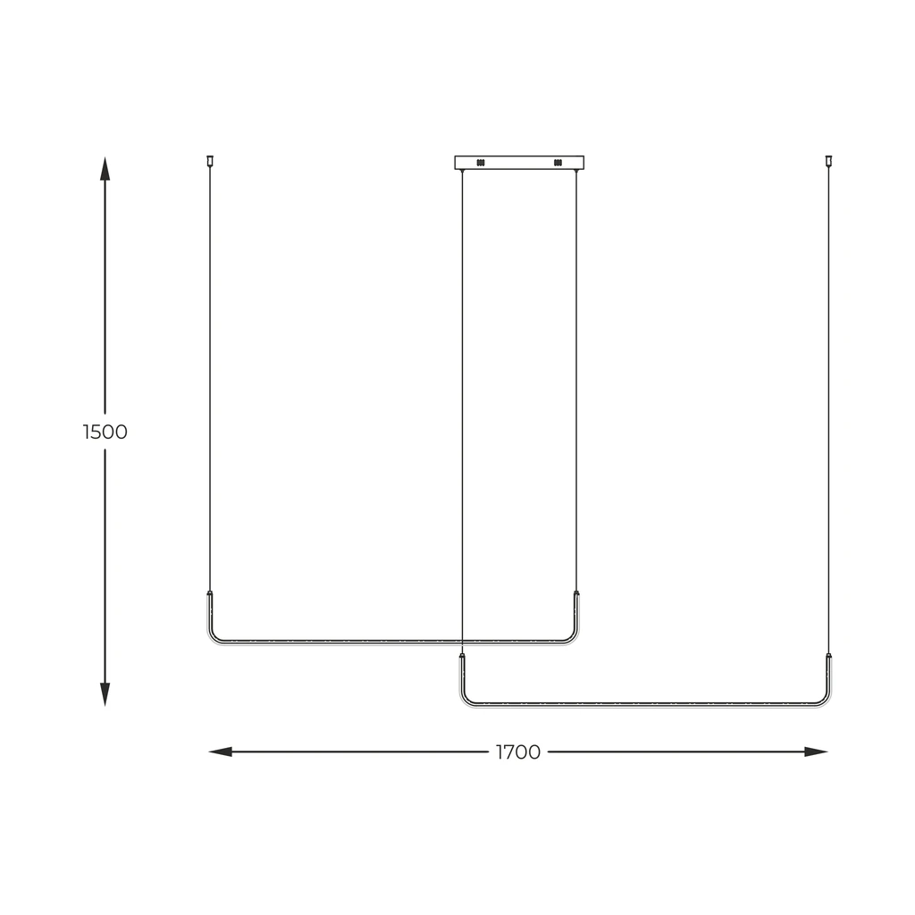 Unikalny design lampy RIKE oparty jest na pomysłowym wykorzystaniu przestrzeni. Ma szerokość aż 170 cm.