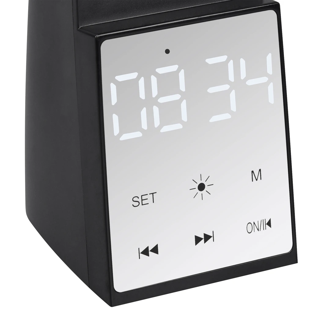 Stolná lampa LED s hodinami a reproduktorom Bluetooth LINUS