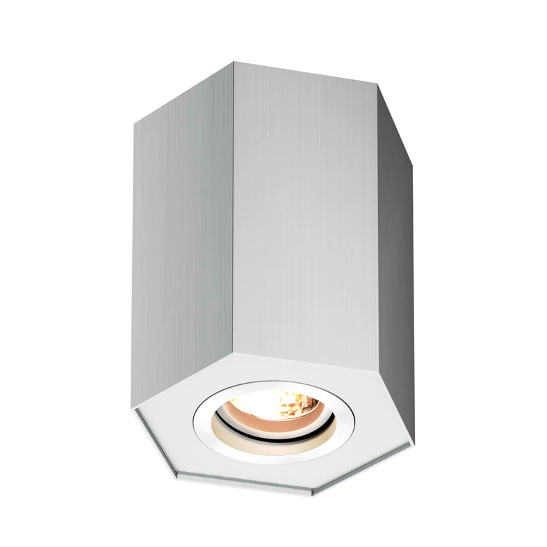 Zapustené bodové svietidlo s geometrickým tvarom, hliníková farba POLYGON CL R