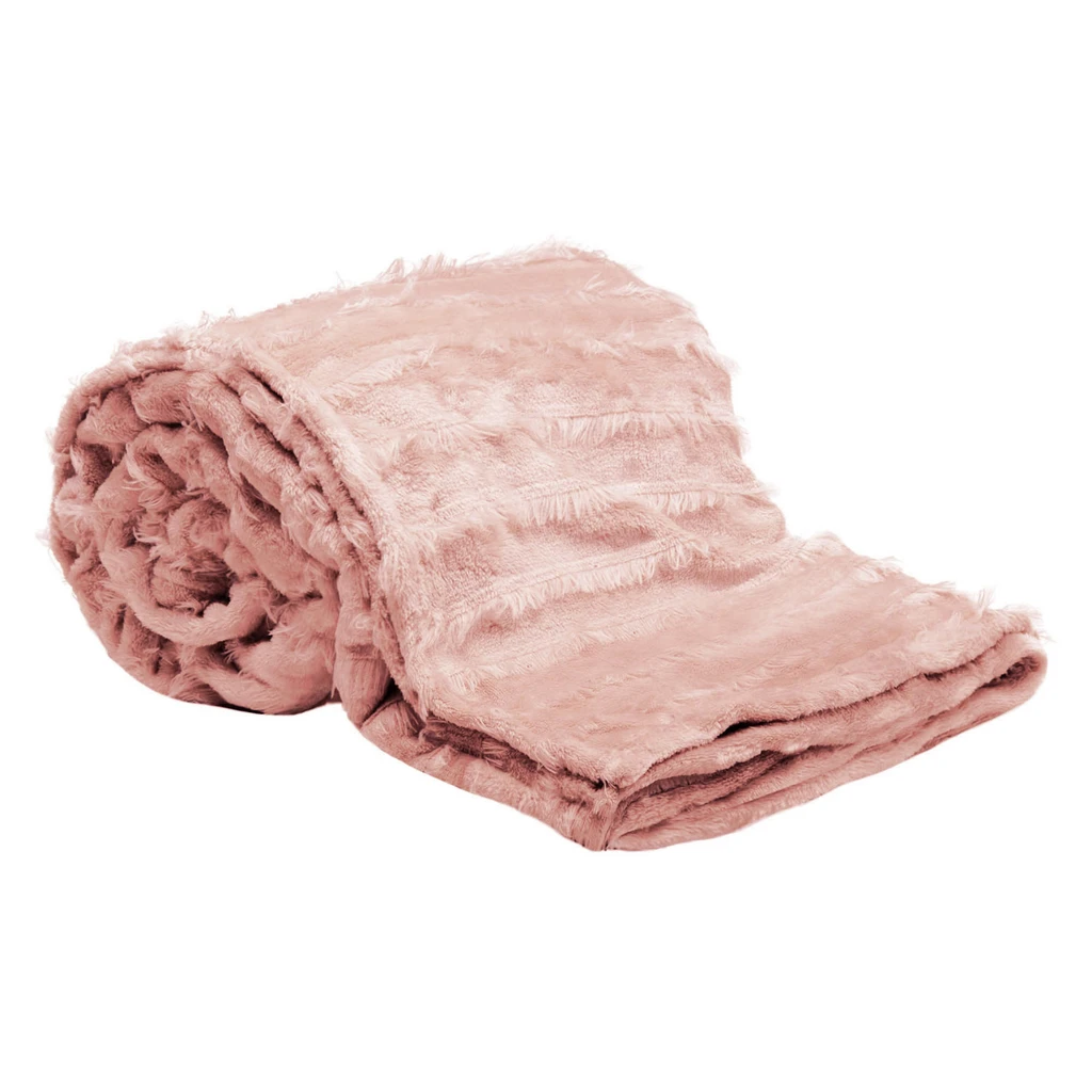 Ružová deka so strapcami ASHA 130x160 cm
