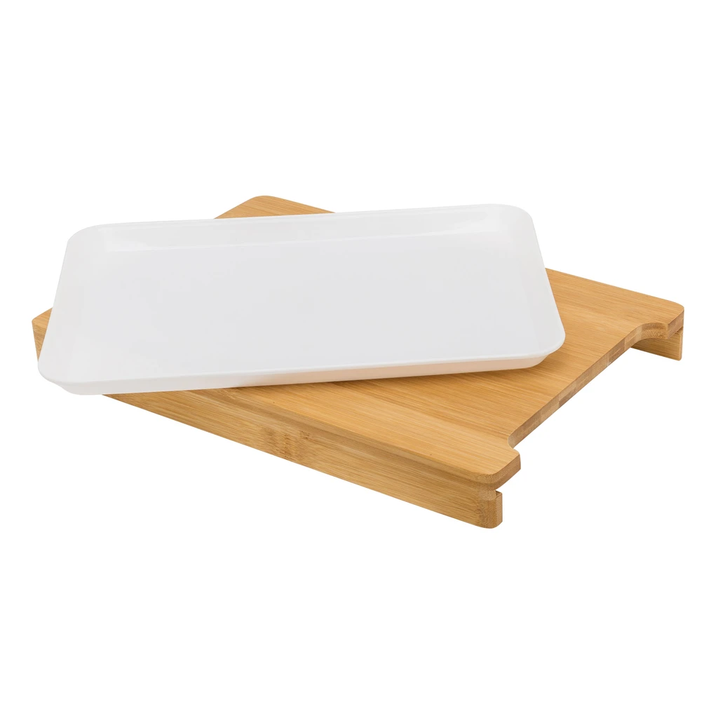 Bambusová doska na krájanie s nádobou