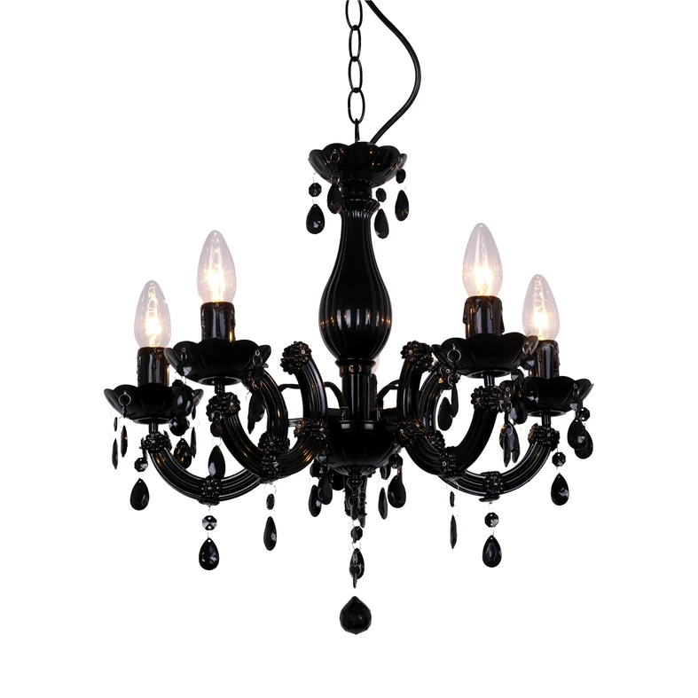 Čierny retro luster MAGNÓLIA