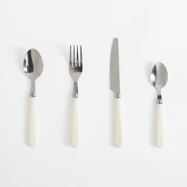 Súprava príborov v krémovej farbe LORTIS 24-dielna