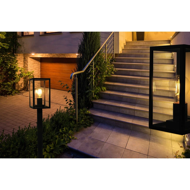 Vonkajšia stojacia lampa nízka grafitová MALMO 48 cm