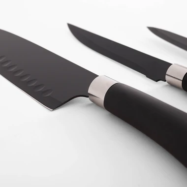 Súprava 3 kuchynských nožov, čierna