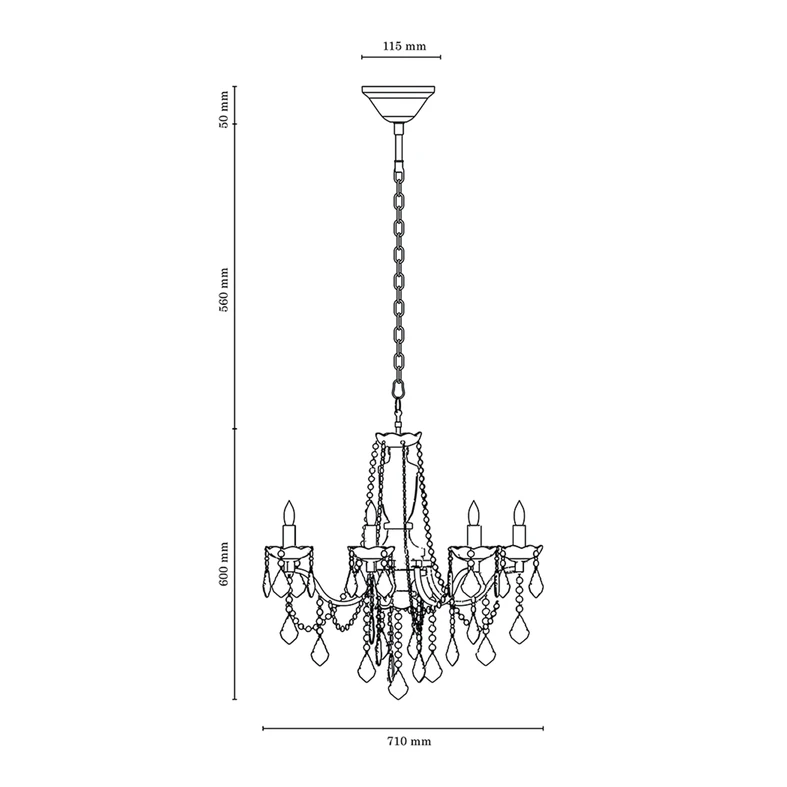 Závesný luster TURIA glamour