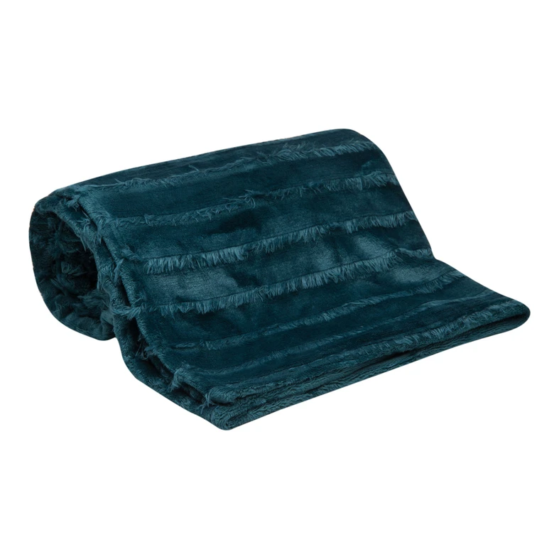 Tyrkysová deka so strapcami ASHA 130x160 cm