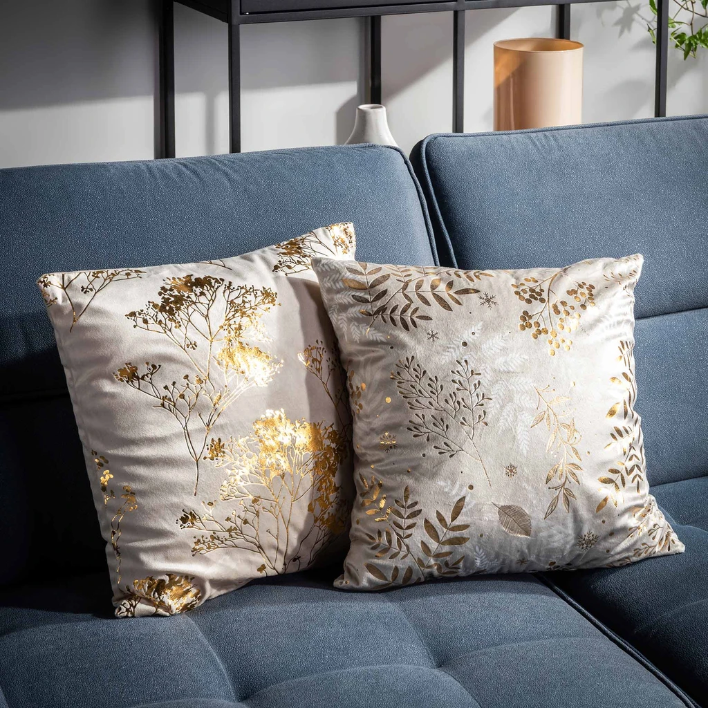 Dekoračná obliečka na vankúš béžovo-zlatá TEMMES 45x45 cm