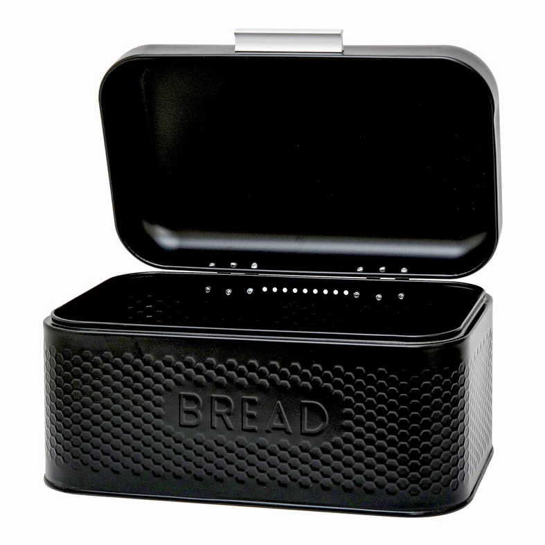 Kovový chlebník čierny