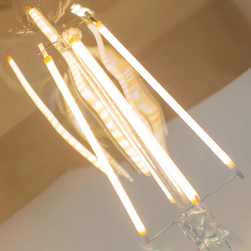 Dekoratívna LED žiarovka E27 6W teplá farba ORO-E27-G80-FL-AMBER-6W-DIMM