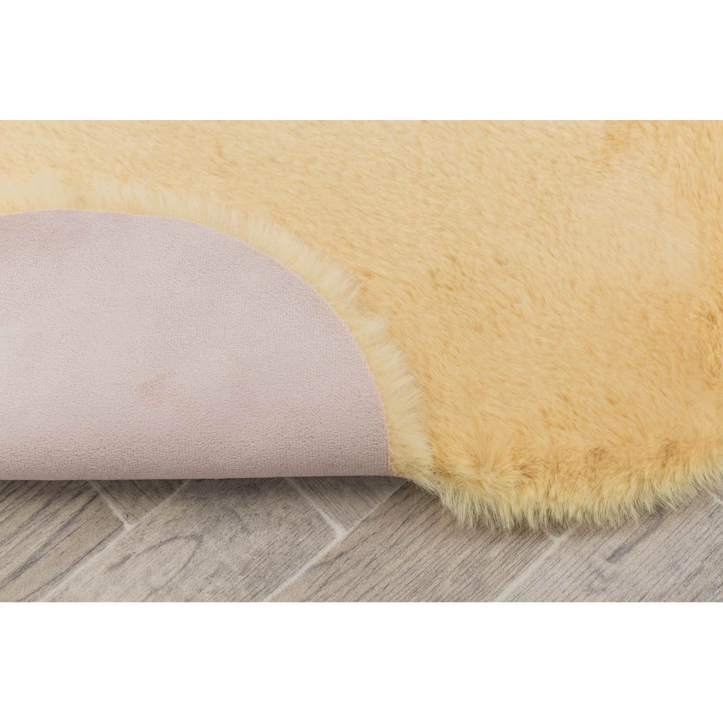 Malý koberec žltý v tvare kvetu NEBBIA 60x60 cm