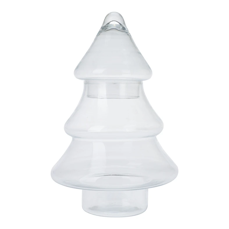 Sklenená bonboniéra VIANOČNÝ STROMČEK 18x26 cm