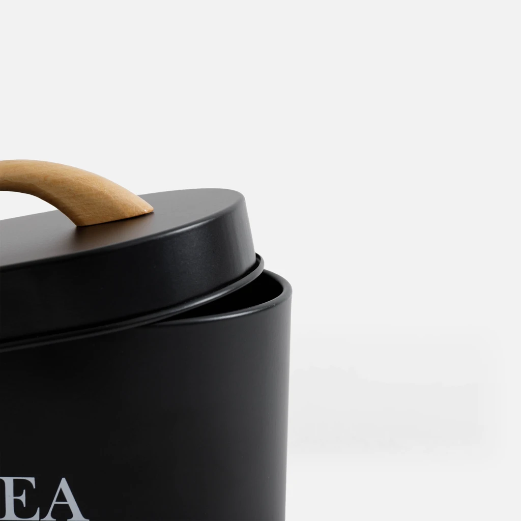 Kuchynská nádoba na čaj čierna 15 cm