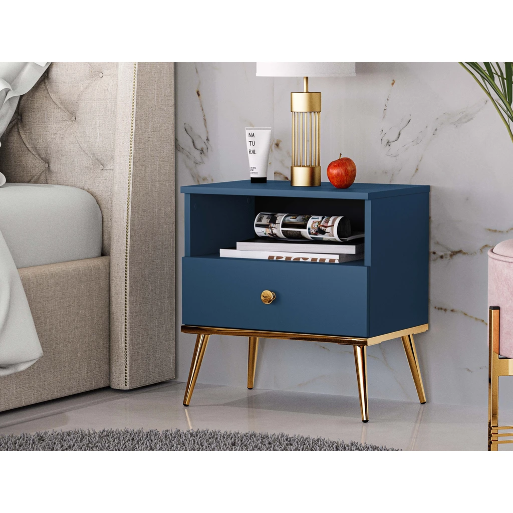 Nočný stolík MARINE, tmavomodrý