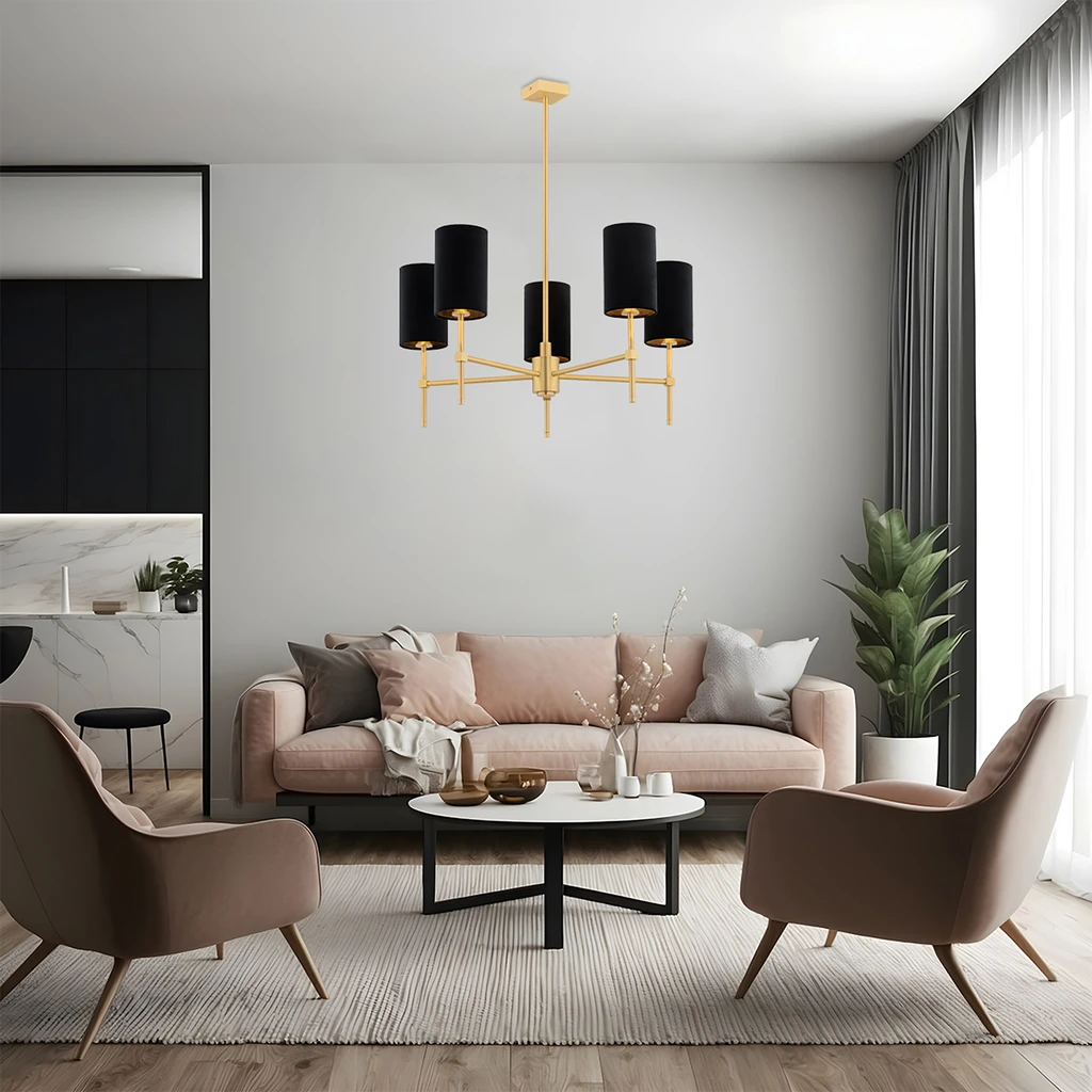 Lampa z kolekcji ABRUZZO szczególnie dobrze wypada w połączeniu z ciepłymi odcieniami bieli, beżów, szarości i jasnego drewna.