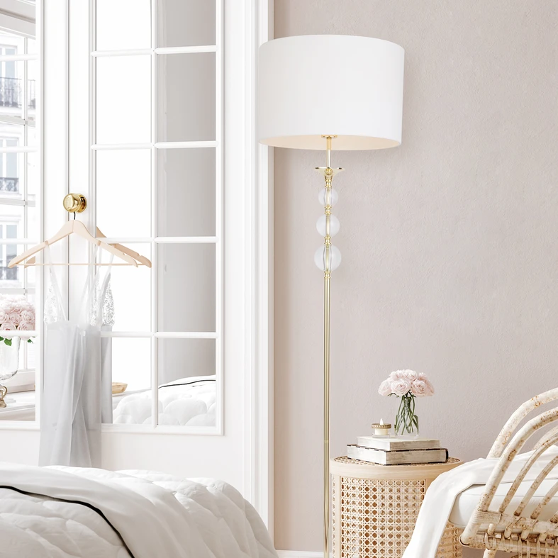 Stojacie svietidlo bielo-zlaté REA II