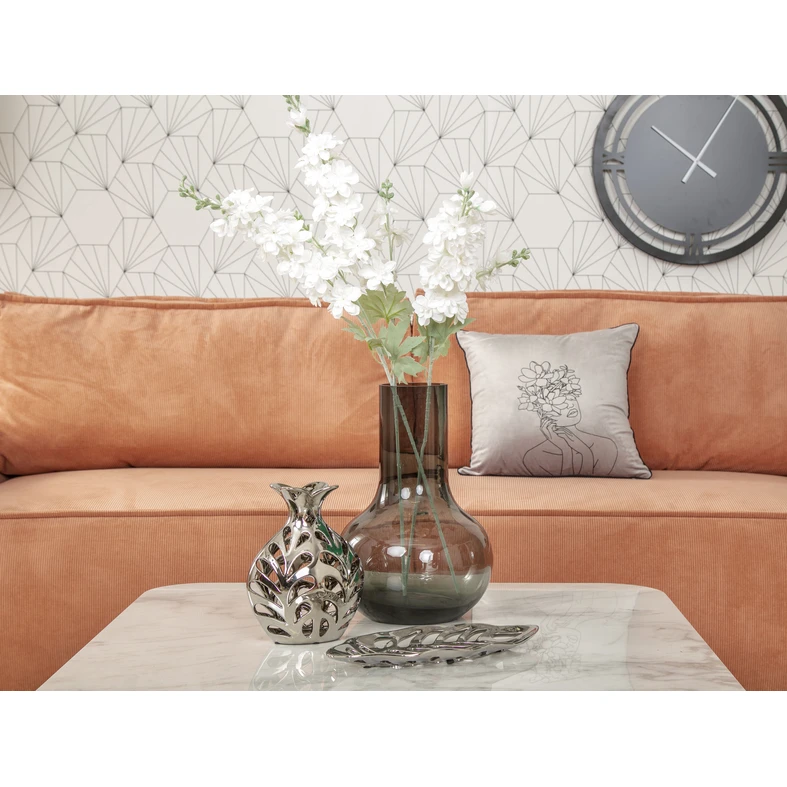 Ozdobný strieborný podnos s otvormi 35,5 cm