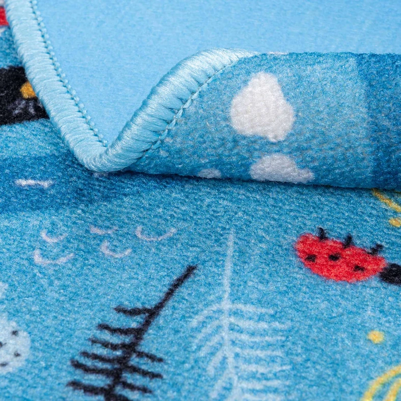 Koberec STELLA, okrúhly, ulice, modrý, 120 cm