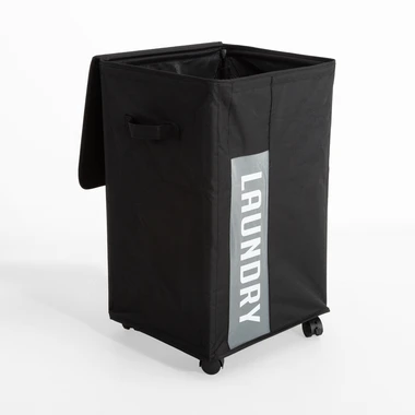 Kôš na bielizeň s vekom na kolieskach 40x33x60 cm