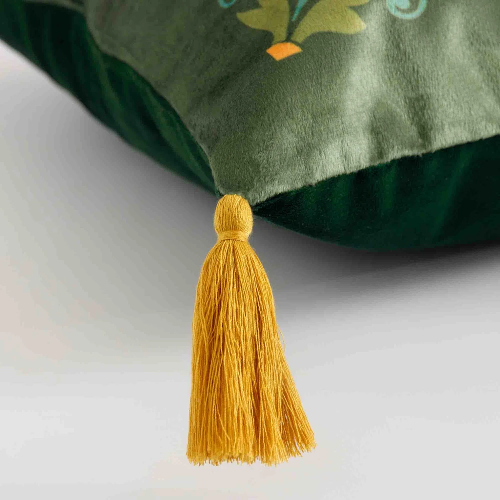 Dekoračná obliečka vyšívaná zelená FOLKY 45x45 cm