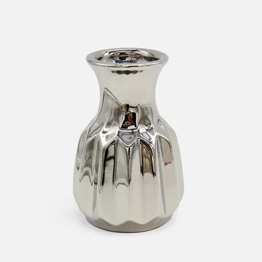 Keramická váza strieborná 12 cm