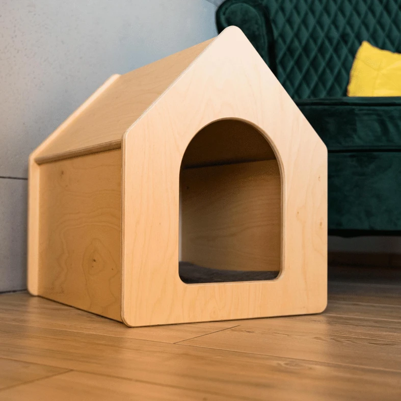 Drevený domček pre psa s matracom DORA L