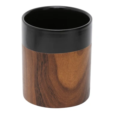 Kúpeľňový hrnček keramický čierno-hnedý