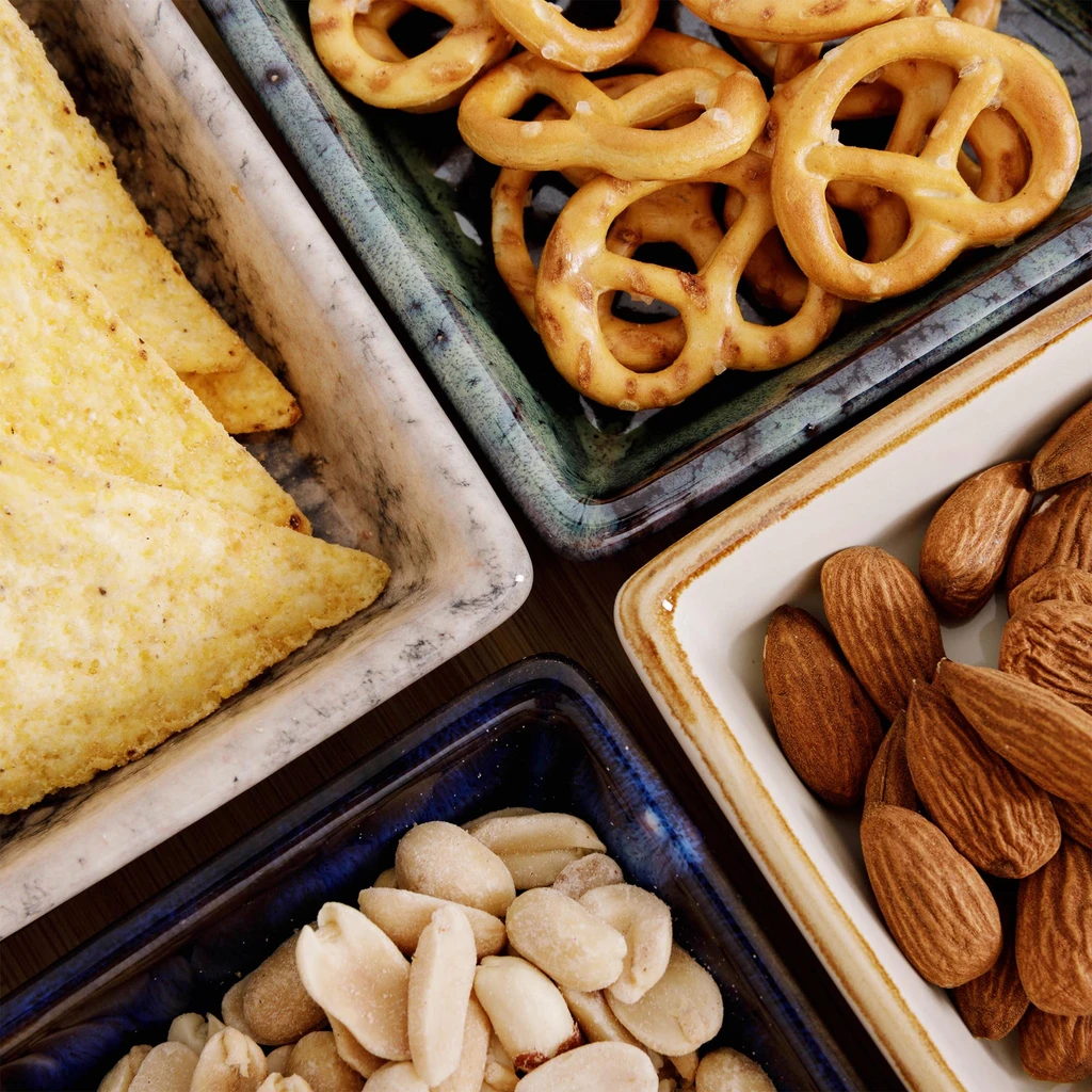 Súprava 4 misiek na okrúhlom bambusovom podstavci 21,5 cm