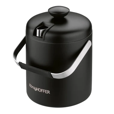 Vedro na ľad s kliešťami čierne LUGO 1,3 l