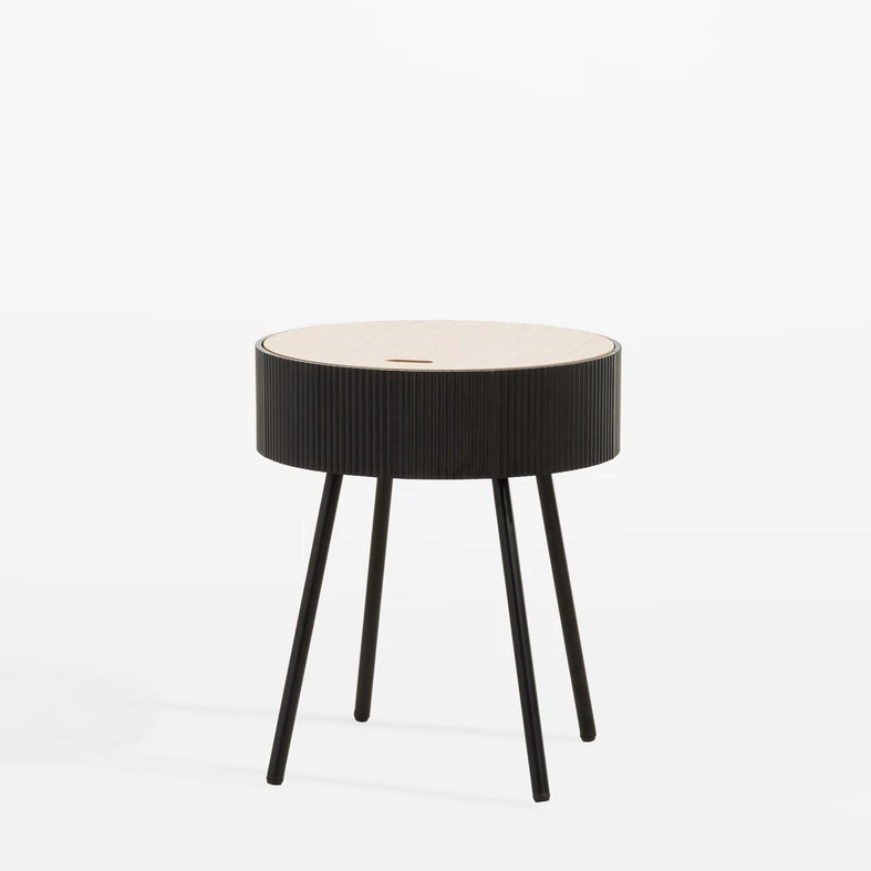 Okrúhly konferenčný stolík sivý 40,5x47,5 cm