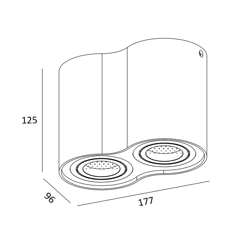 Zapustené 2-bodové svietidlo čierne RONDOO SL 2
