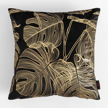 Obliečka na vankúš s motívom monstery čiernej farby AMBRO 45x45 cm