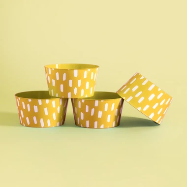 Súprava 4 plastových žltých misiek 750 ml