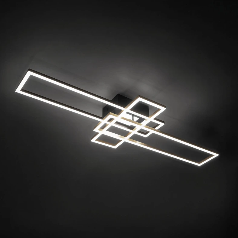 LED stropné svietidlo čierno-zlatá LUMENZ s diaľkovým ovládačom