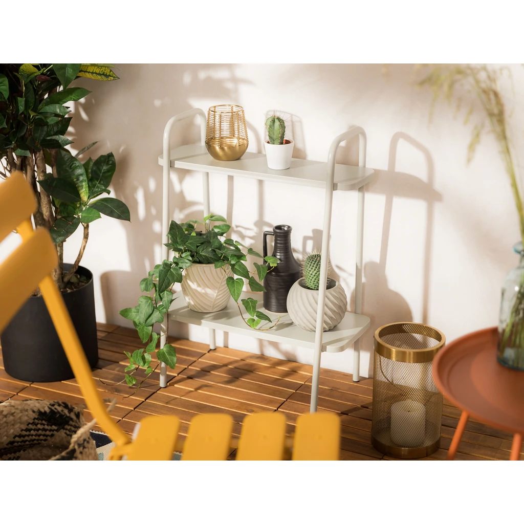 Kovový stojan na kvety PEONY svetlosivý