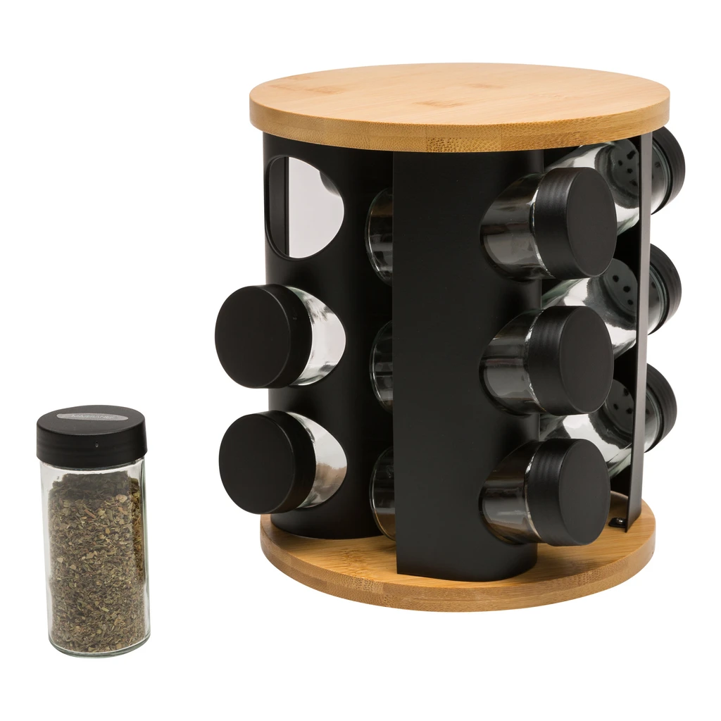 Súprava 12 nádobiek na koreniny na stojane