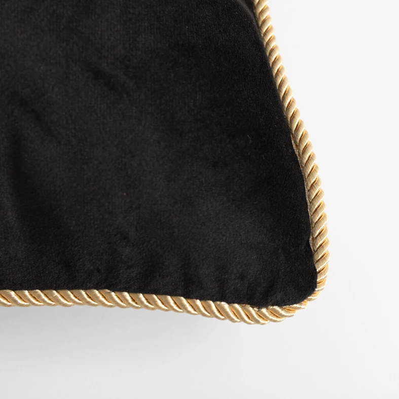 Velúrová obliečka na vankúš čierna LILLE 60x60 cm